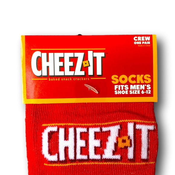 3/$20 Cheez It Crackers Logo Funny Novelty Crew Socks - NWT - Picture 2 of 3